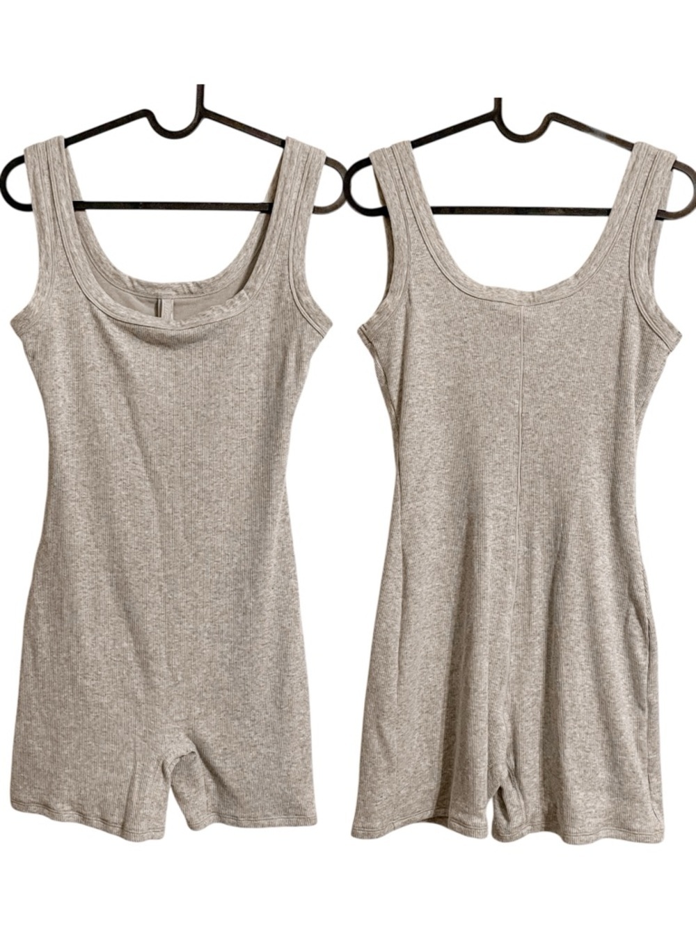 Skims Cotton Rib Onesie Bodysuit Grey - Picture 4 of 8